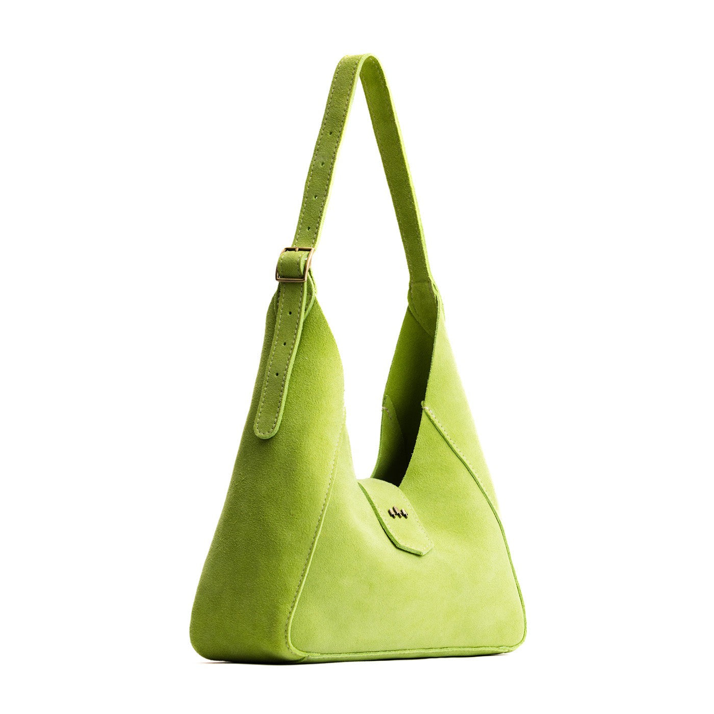 Lime | Structured hobo shoulder bag with adjustable strap and magnetic closure