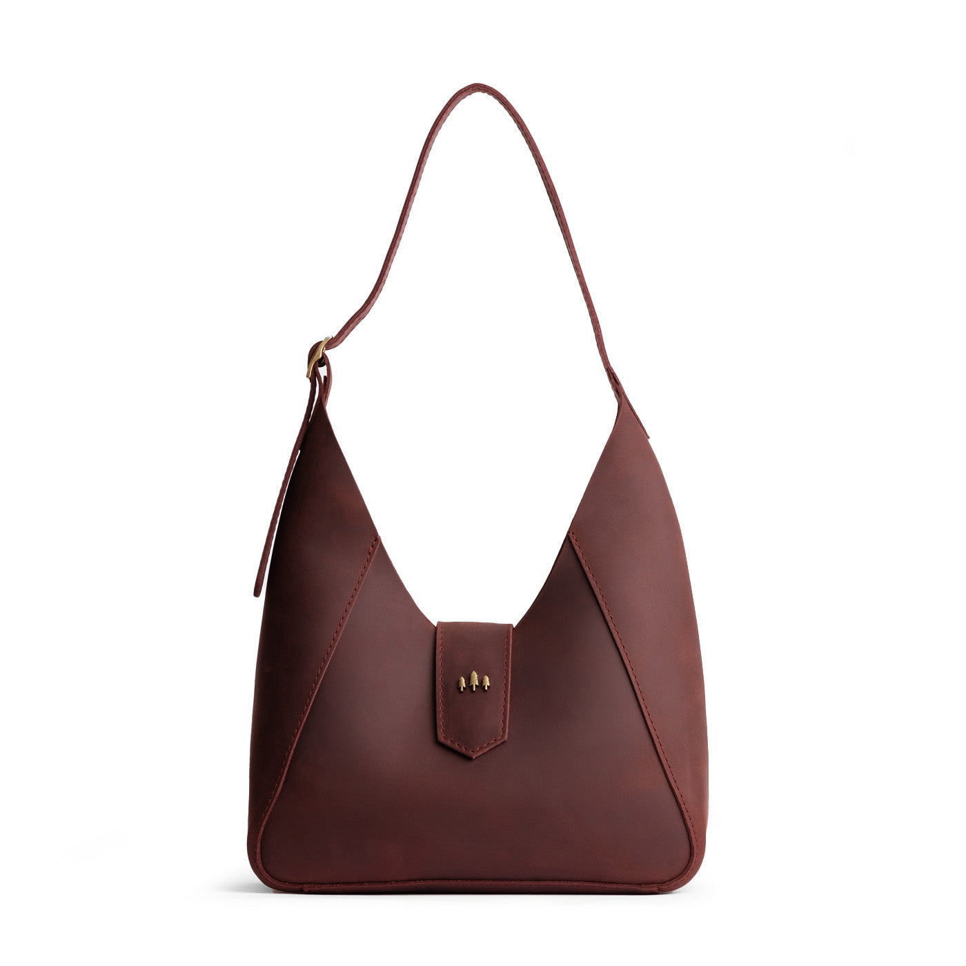 Merlot | Structured hobo shoulder bag with adjustable strap and magnetic closure