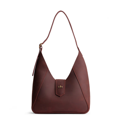 Merlot | Structured hobo shoulder bag with adjustable strap and magnetic closure