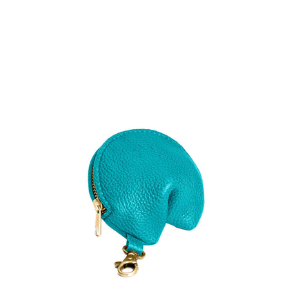 Baja | Leather fortune cookie shaped keychain pouch