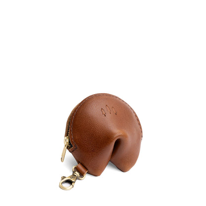 Carajillo | Leather fortune cookie shaped keychain pouch