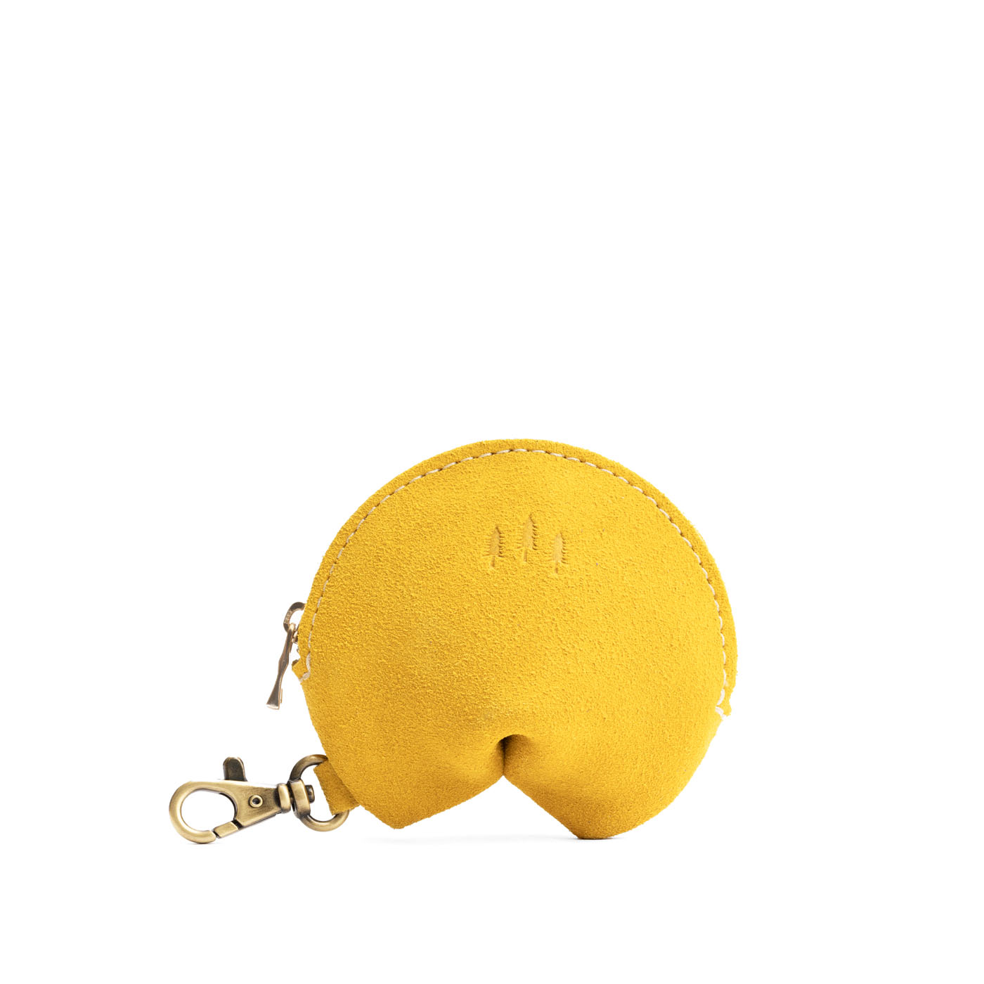 Hello Yellow | Leather fortune cookie shaped keychain pouch
