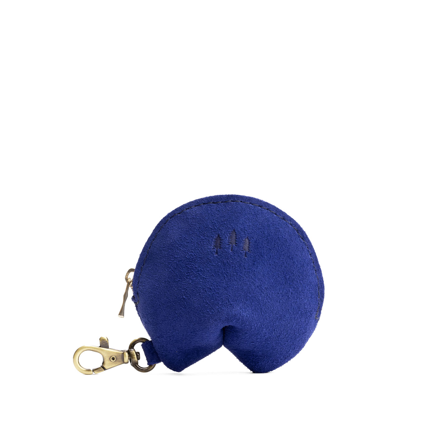 Joni Blue | Leather fortune cookie shaped keychain pouch
