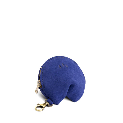 Joni Blue | Leather fortune cookie shaped keychain pouch