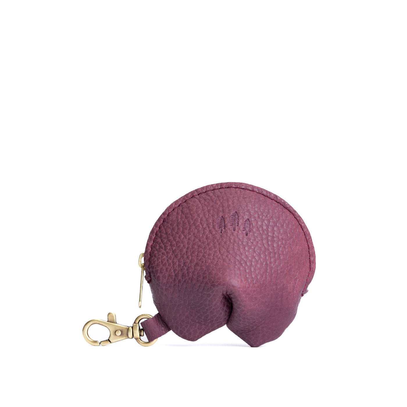 Kyoto | Leather fortune cookie shaped keychain pouch