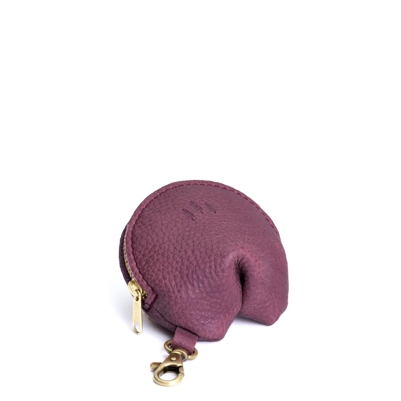 Kyoto | Leather fortune cookie shaped keychain pouch