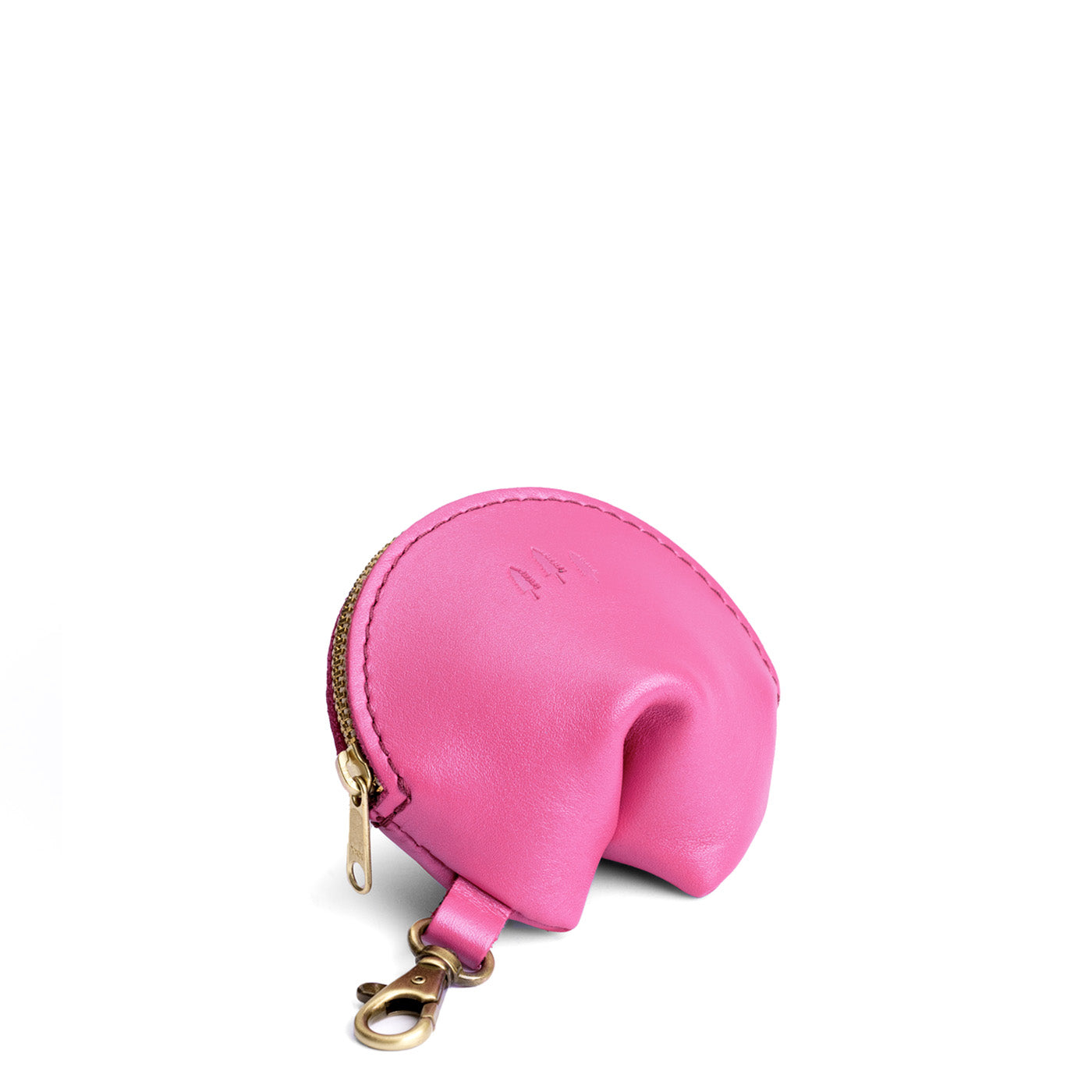 Lip Gloss | Leather fortune cookie shaped keychain pouch