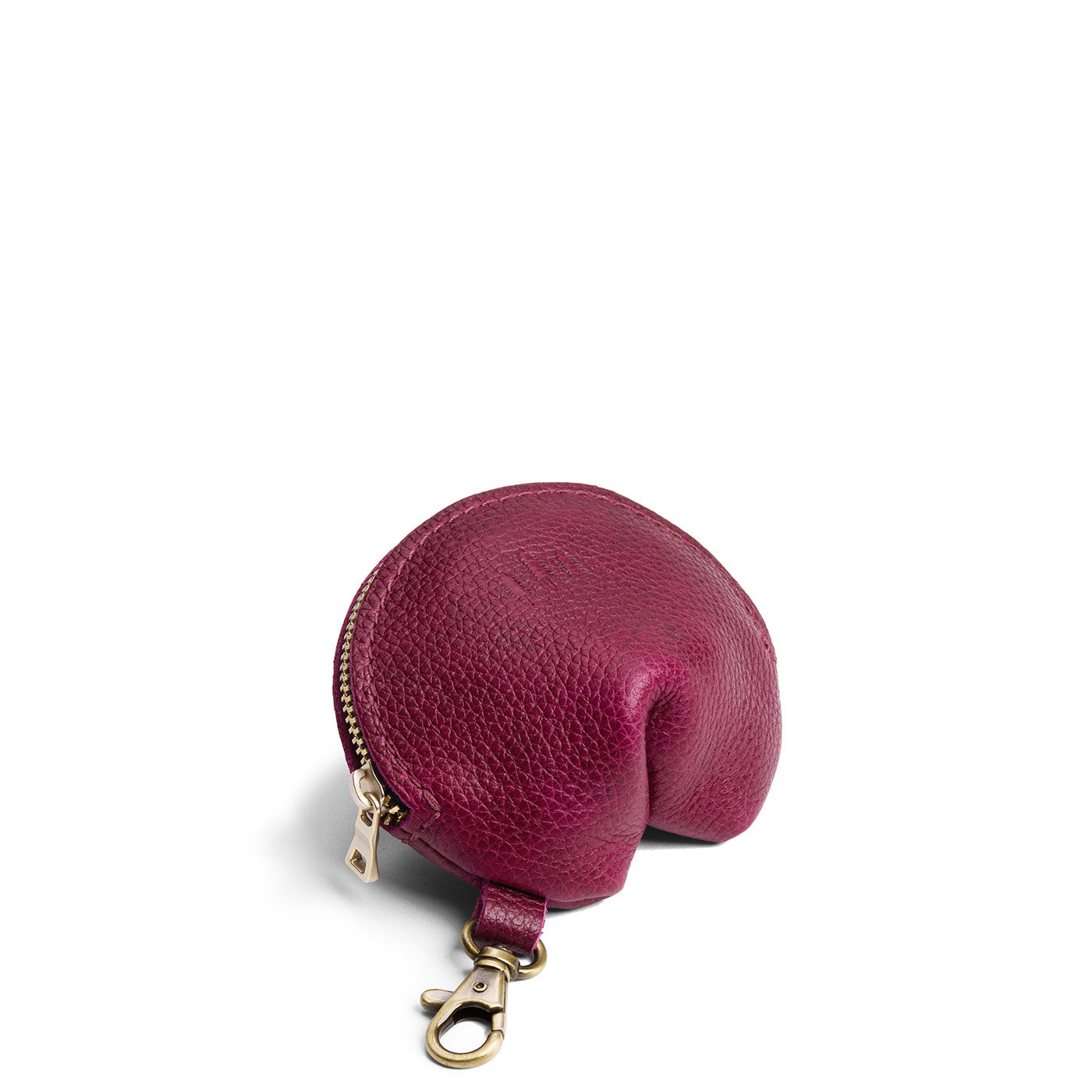 Orchid | Leather fortune cookie shaped keychain pouch