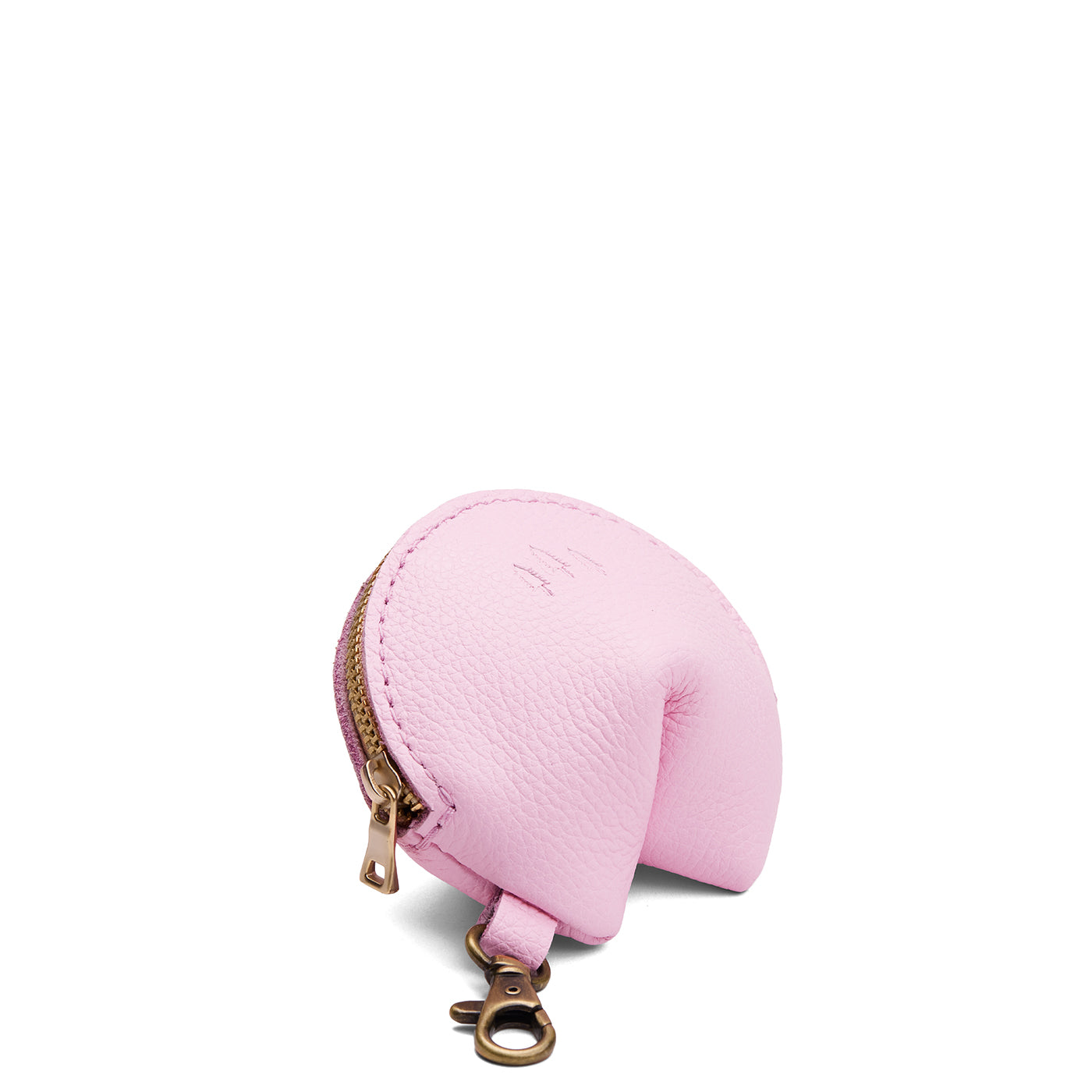Pinkaboo | Leather fortune cookie shaped keychain pouch