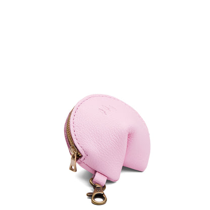 Pinkaboo | Leather fortune cookie shaped keychain pouch