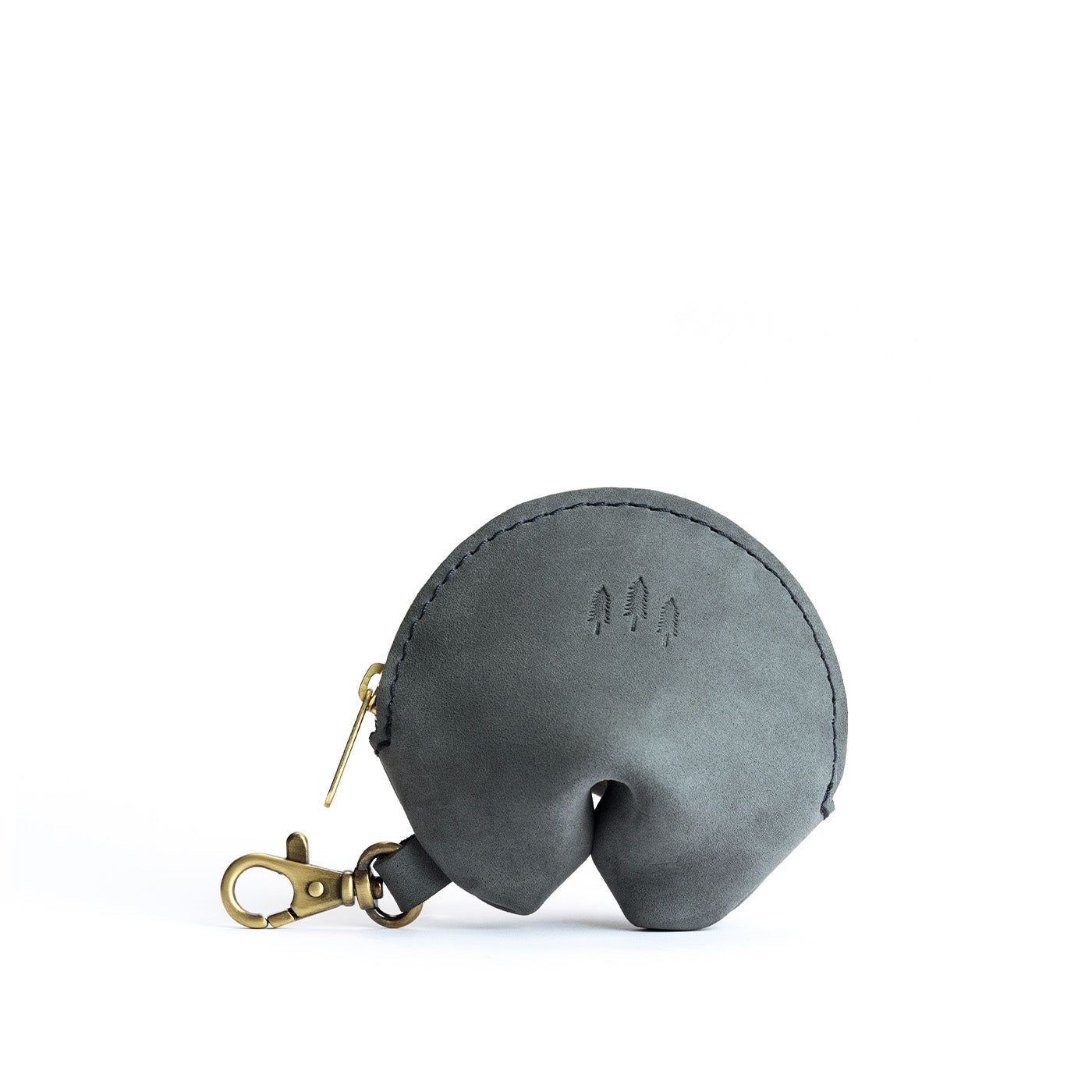 All Color: Storm | Leather fortune cookie shaped keychain pouch