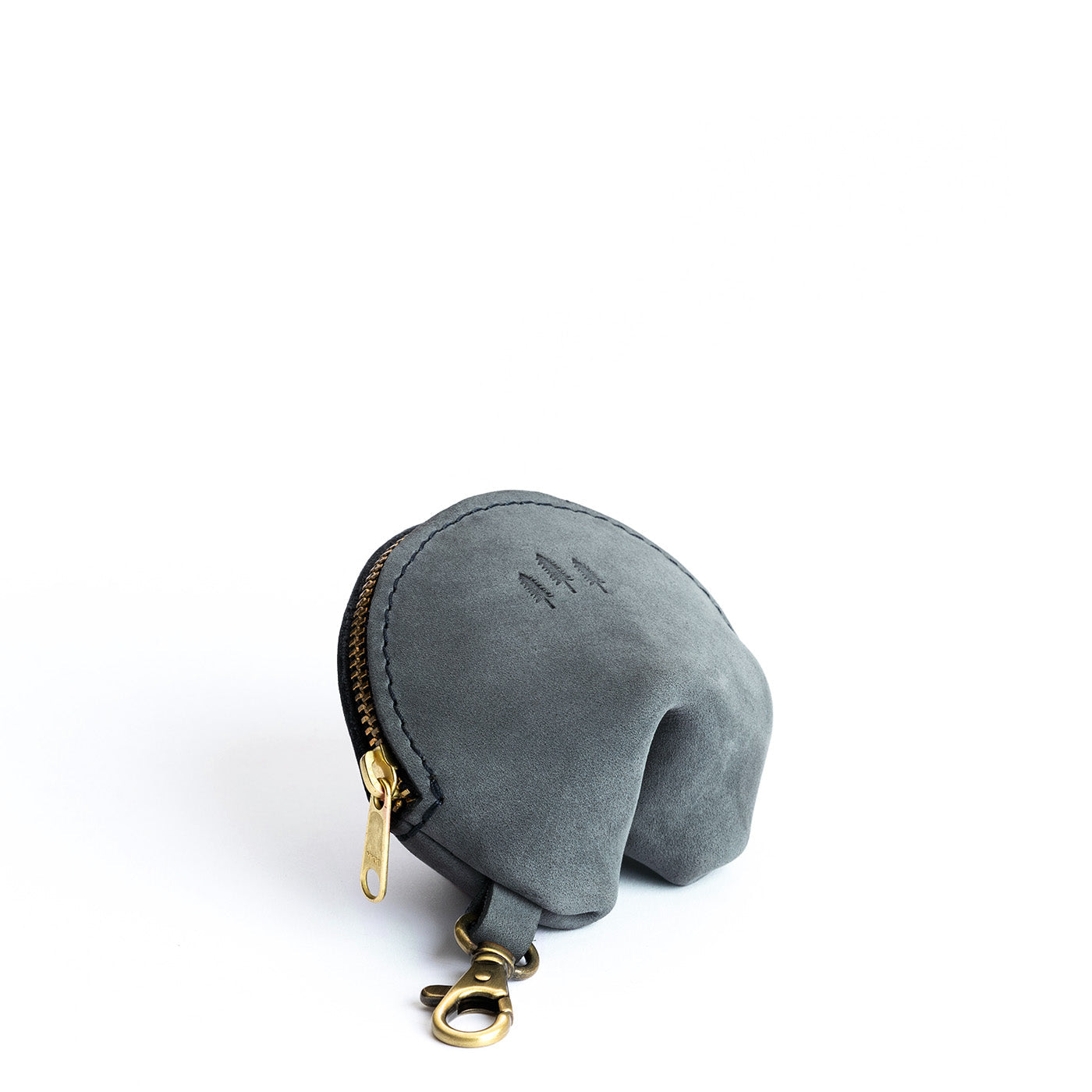 All Color: Storm | Leather fortune cookie shaped keychain pouch