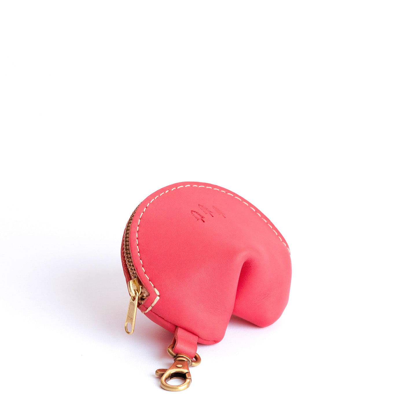 All Color: Tulip | Leather fortune cookie shaped keychain pouch