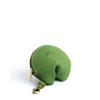 All Color: Succulent | Leather fortune cookie shaped keychain pouch