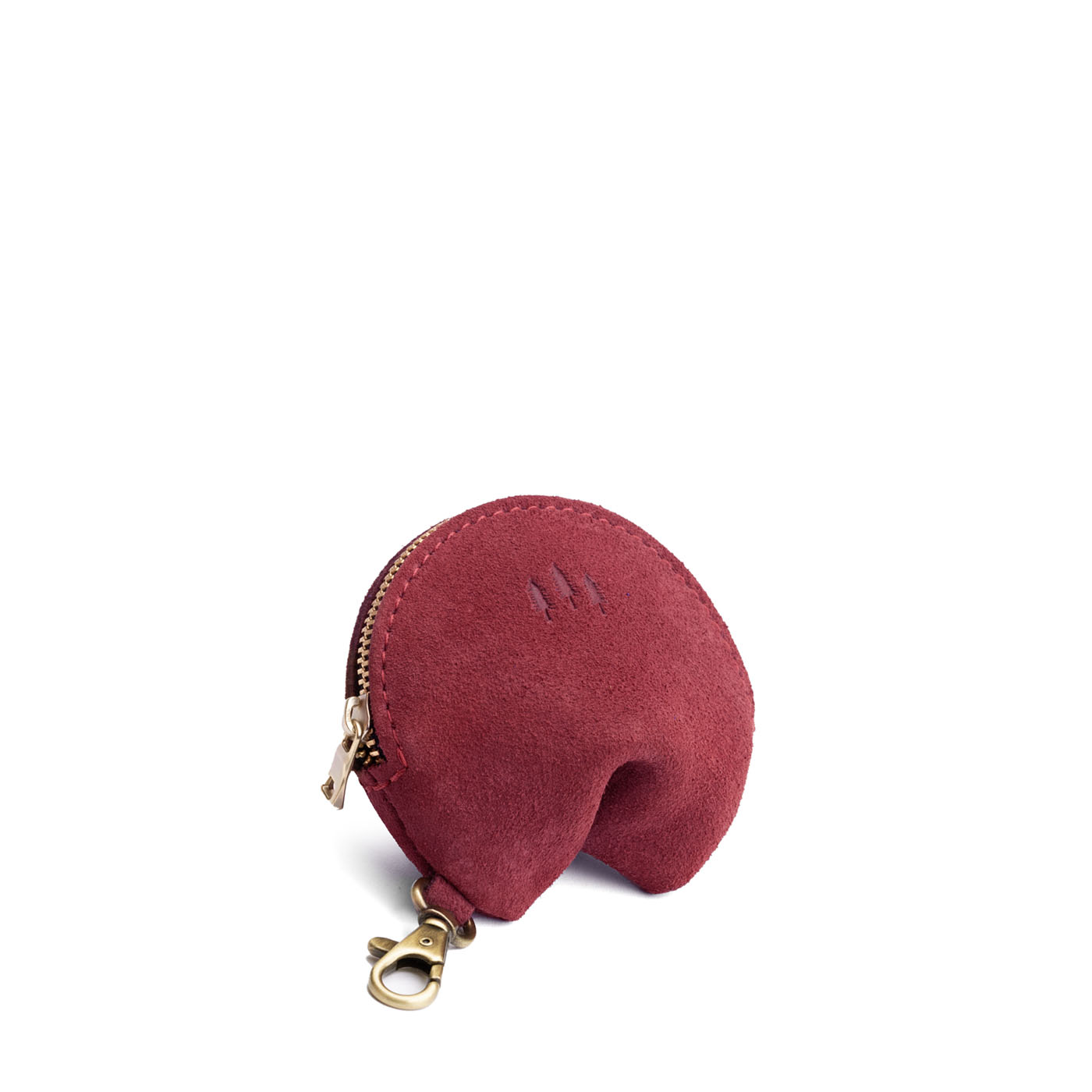 Red Panda | Leather fortune cookie shaped keychain pouch