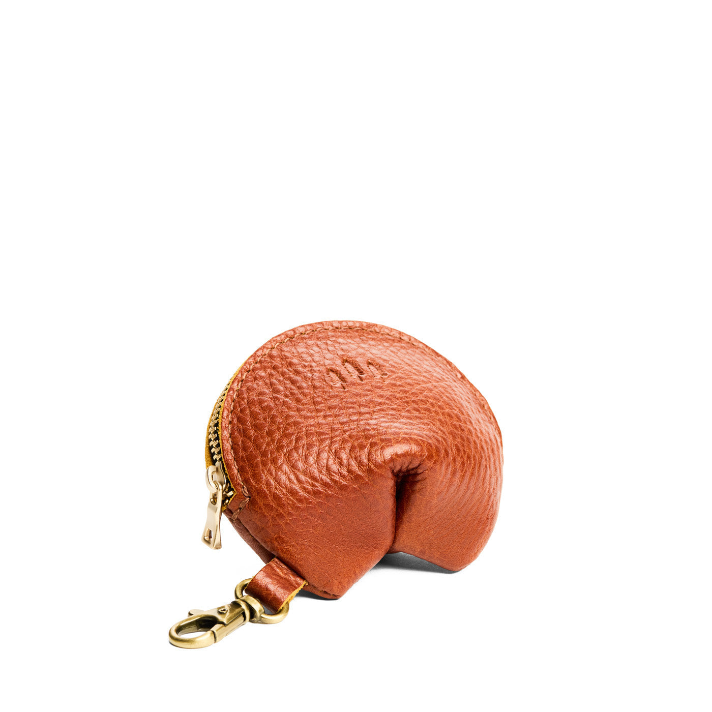 Sienna | Leather fortune cookie shaped keychain pouch