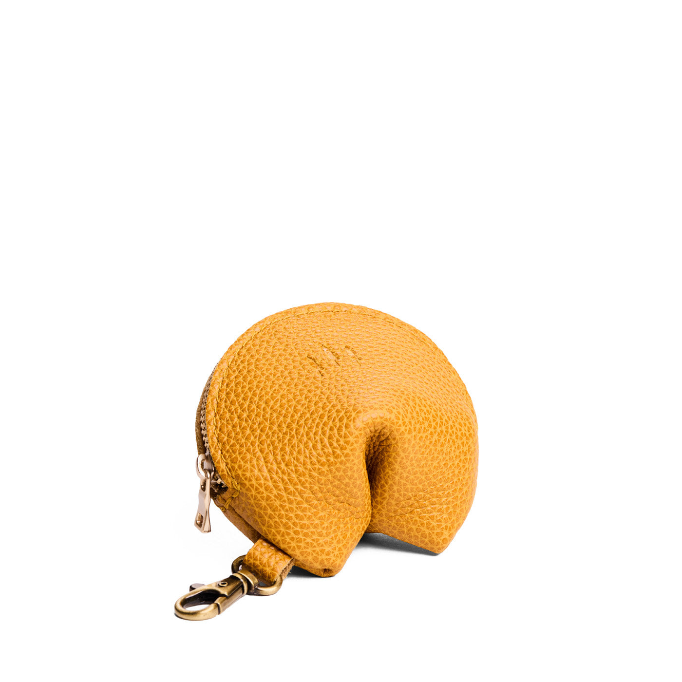 Sunshine | Leather fortune cookie shaped keychain pouch