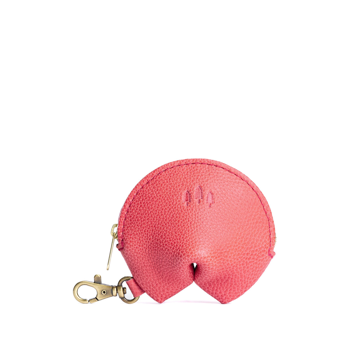 Watermelon | Leather fortune cookie shaped keychain pouch