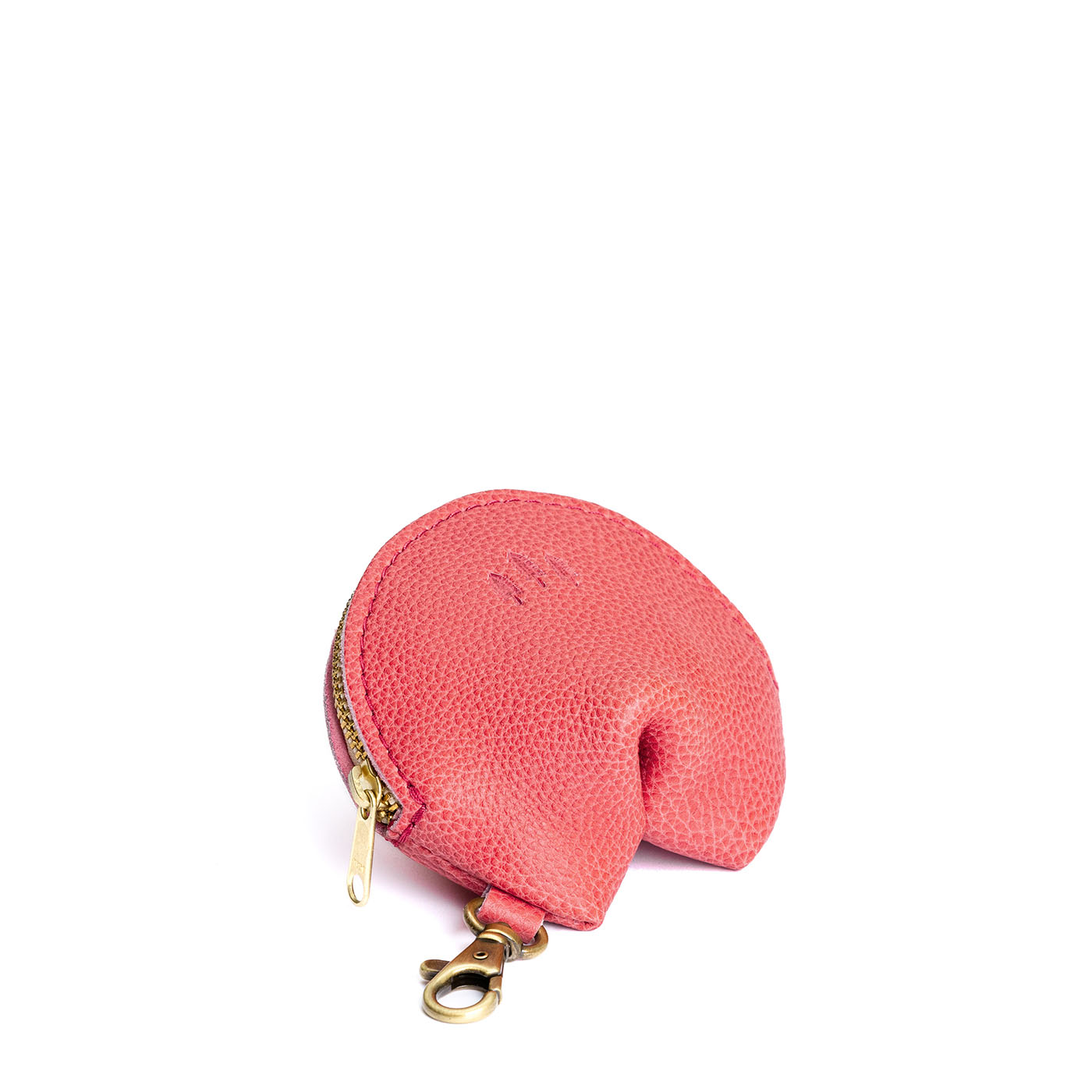 Watermelon | Leather fortune cookie shaped keychain pouch