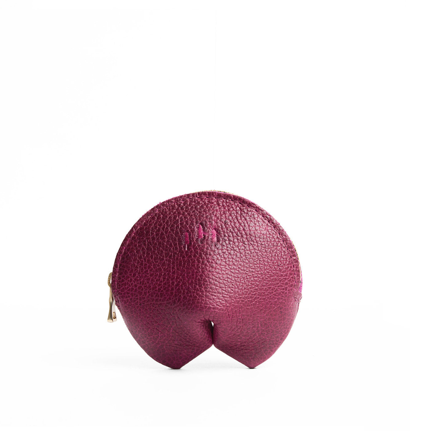 Orchid | Leather fortune cookie shaped keychain pouch