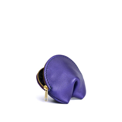 Amethyst | Leather fortune cookie shaped pouch
