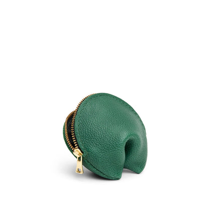Bacalar | Leather fortune cookie shaped keychain pouch