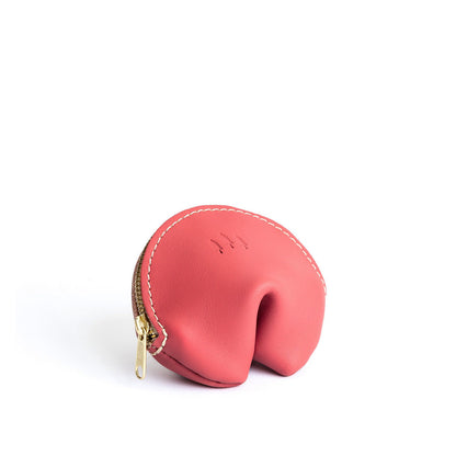Begonia | Leather fortune cookie shaped pouch