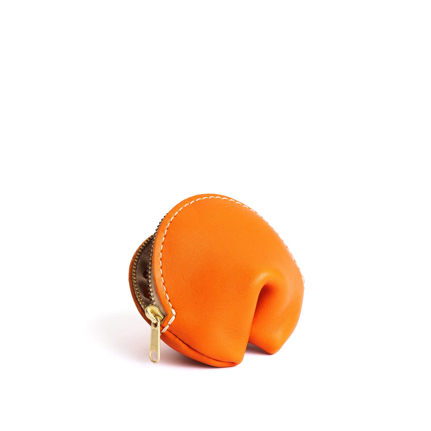 Clementine | Leather fortune cookie shaped pouch
