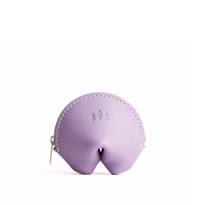 Lavender | Leather fortune cookie shaped pouch