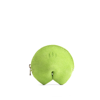 Lime | Leather fortune cookie shaped pouch