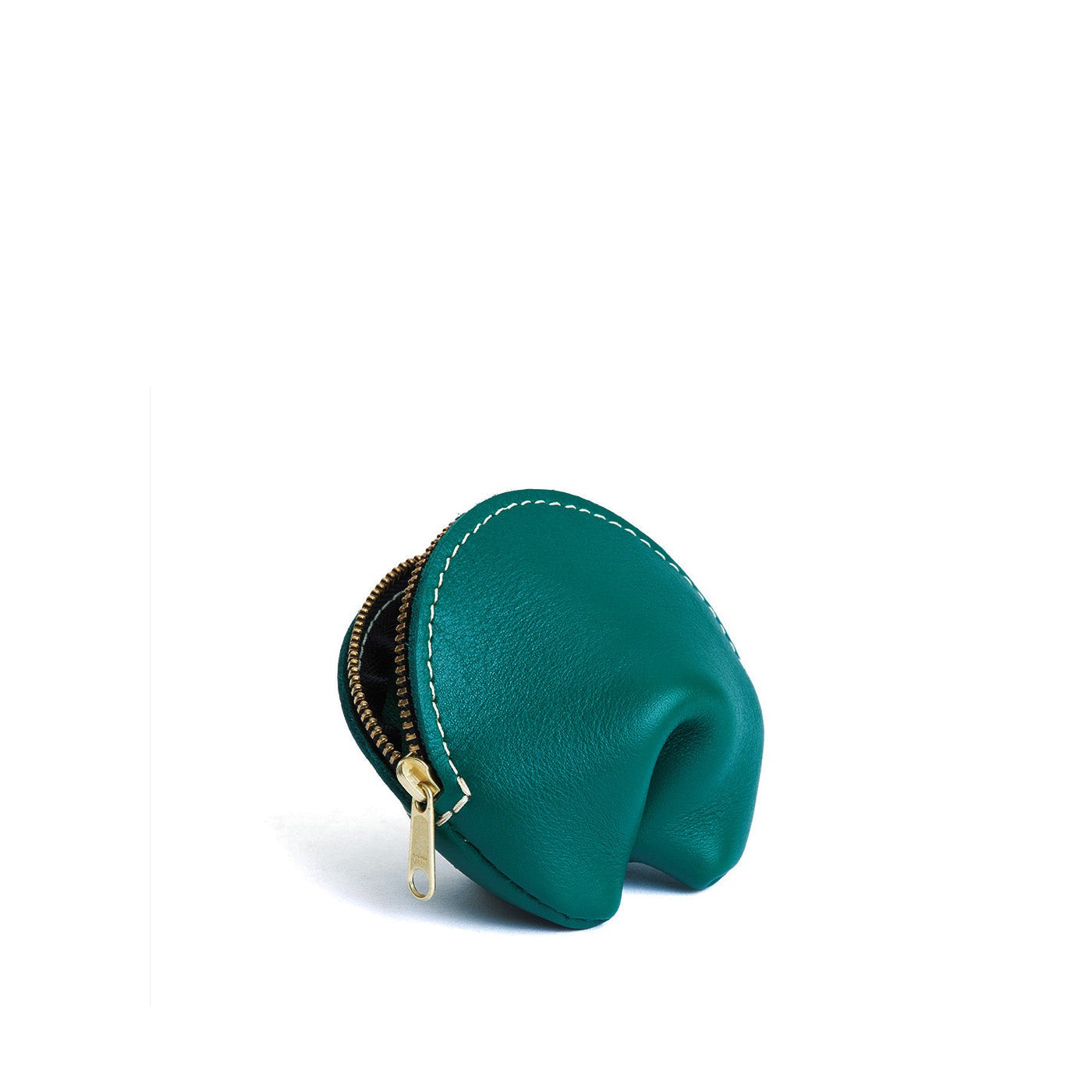 Peacock | Leather fortune cookie shaped pouch