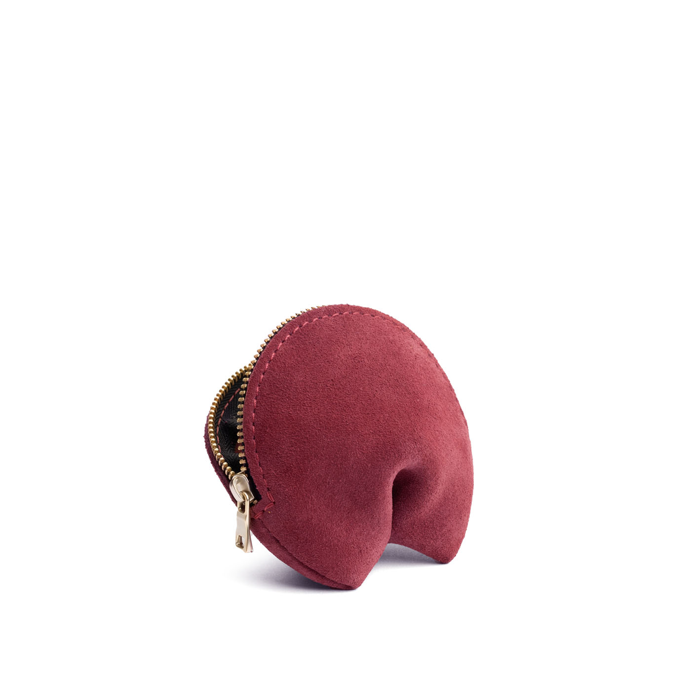 Red Panda | Leather fortune cookie shaped pouch