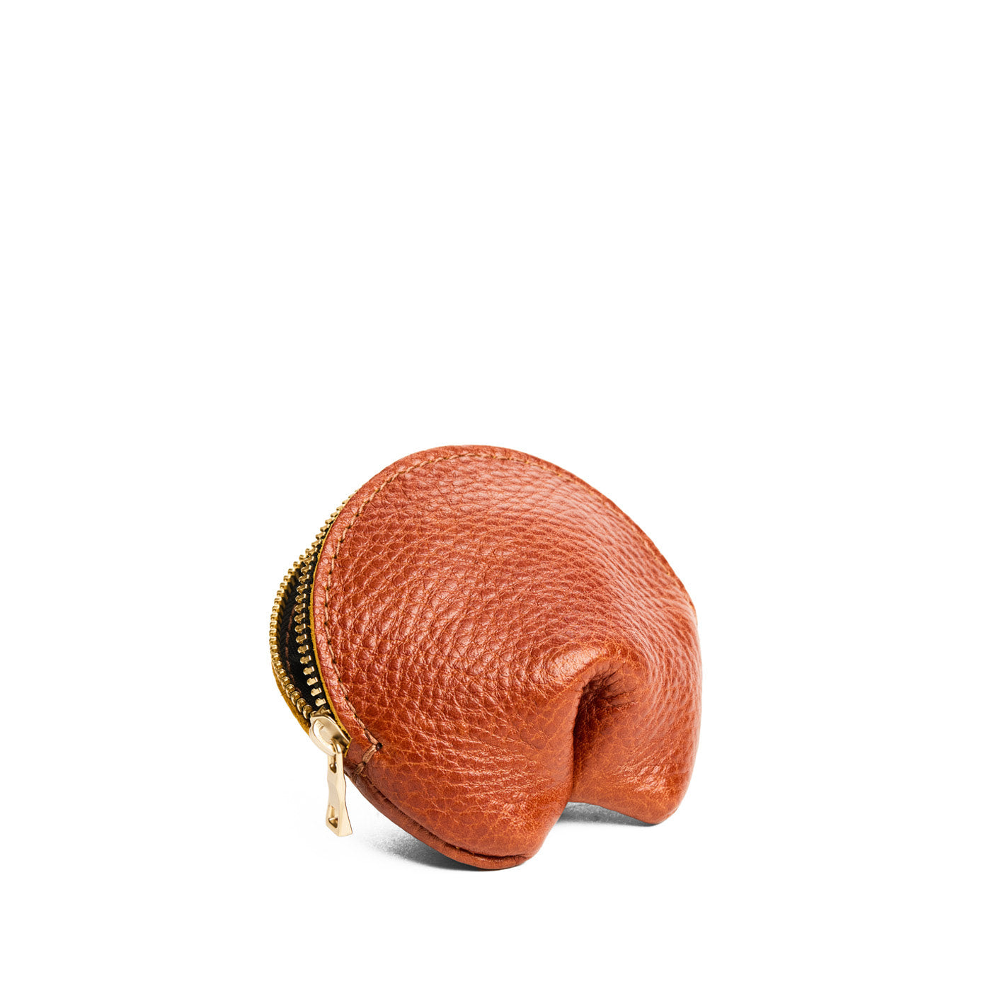 Sienna | Leather fortune cookie shaped keychain pouch