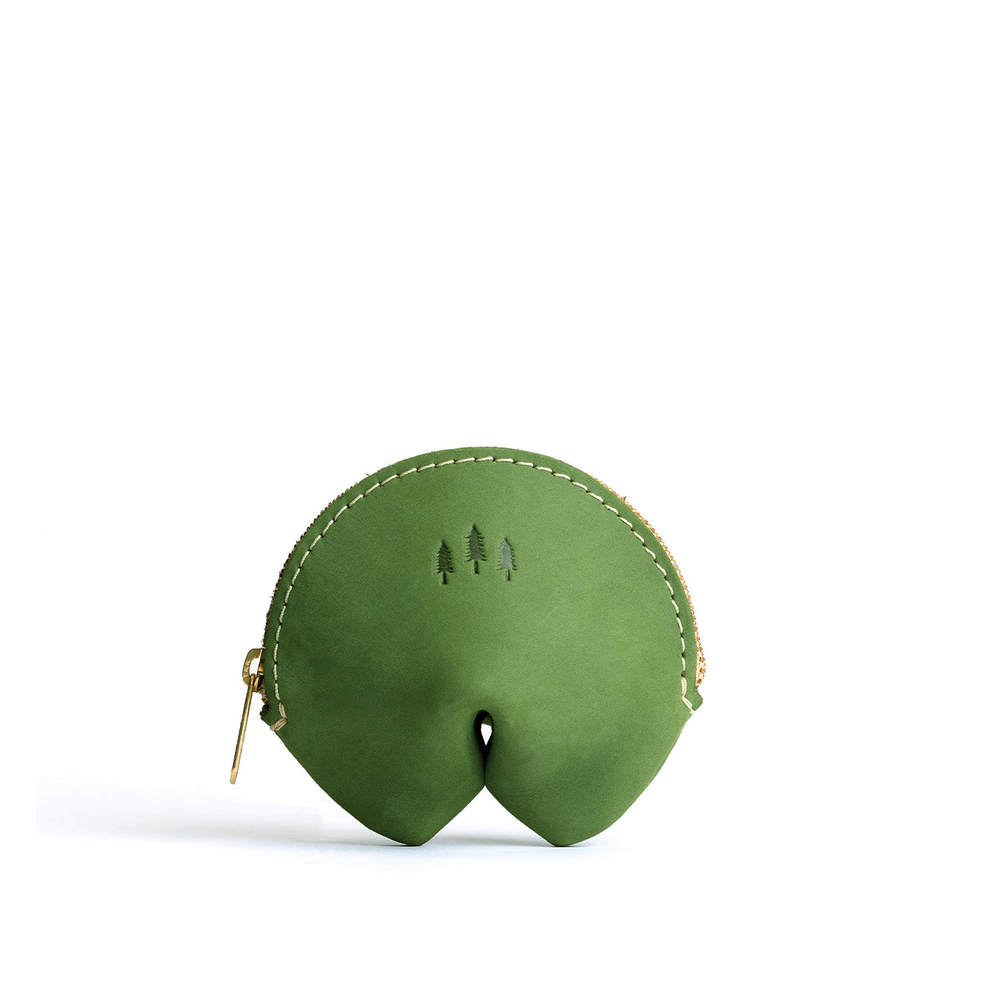 Succulent | Leather fortune cookie shaped pouch