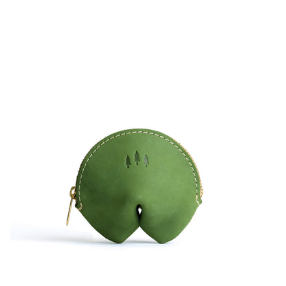 Succulent | Leather fortune cookie shaped pouch