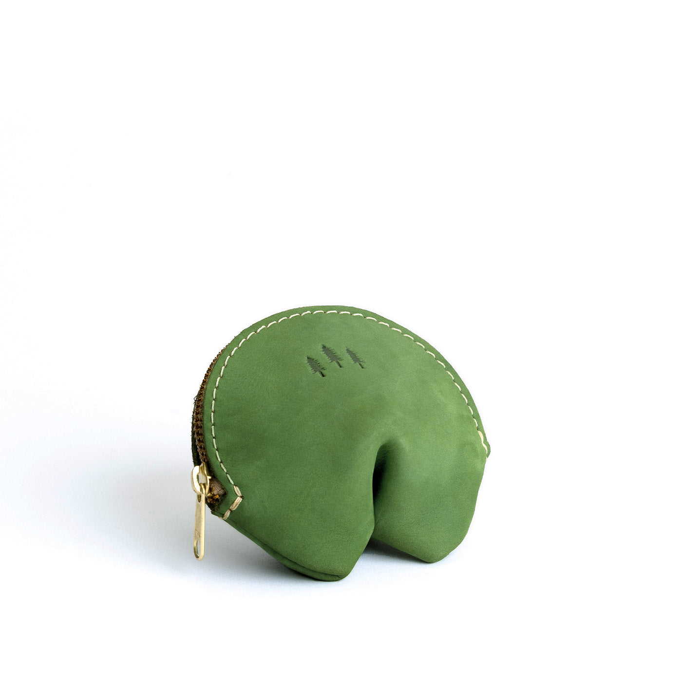 Succulent | Leather fortune cookie shaped pouch