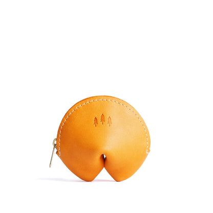 Sunflower | Leather fortune cookie shaped pouch