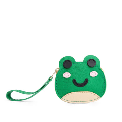 Jolly Green | Frog-shaped pouch with zipper opening and wristlet