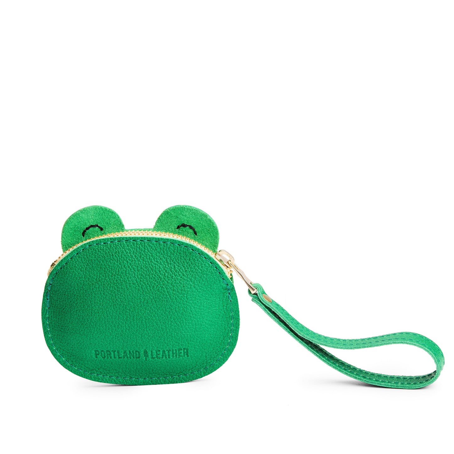 Jolly Green | Frog-shaped pouch with zipper opening and wristlet