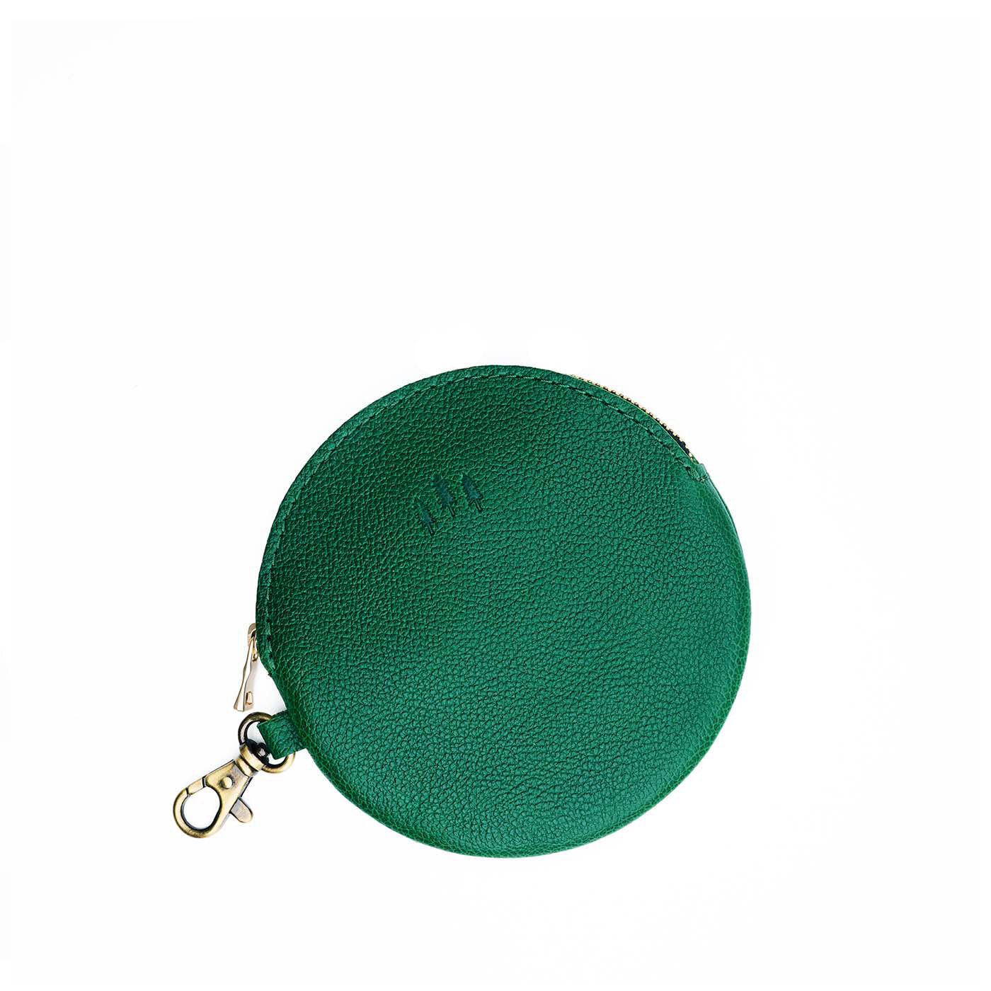 Bacalar | Leather flat round keychain pouch