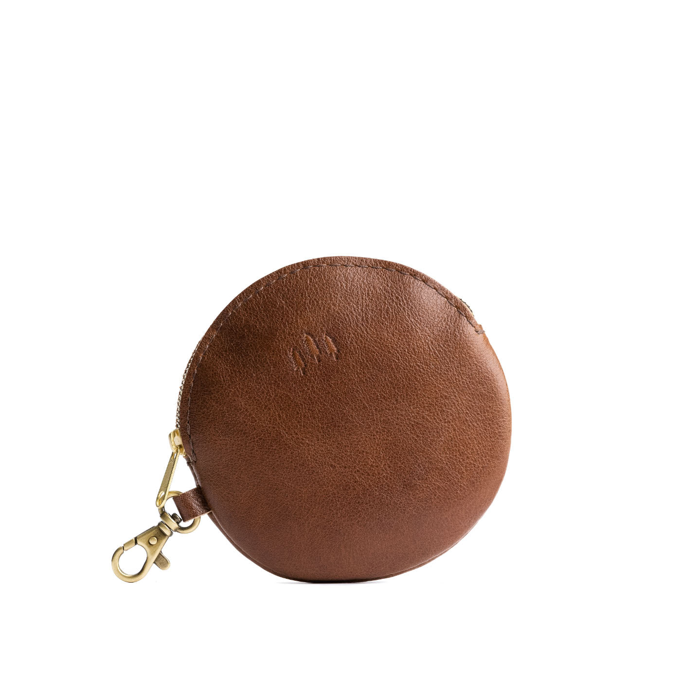 Carajillo | Leather flat round keychain pouch