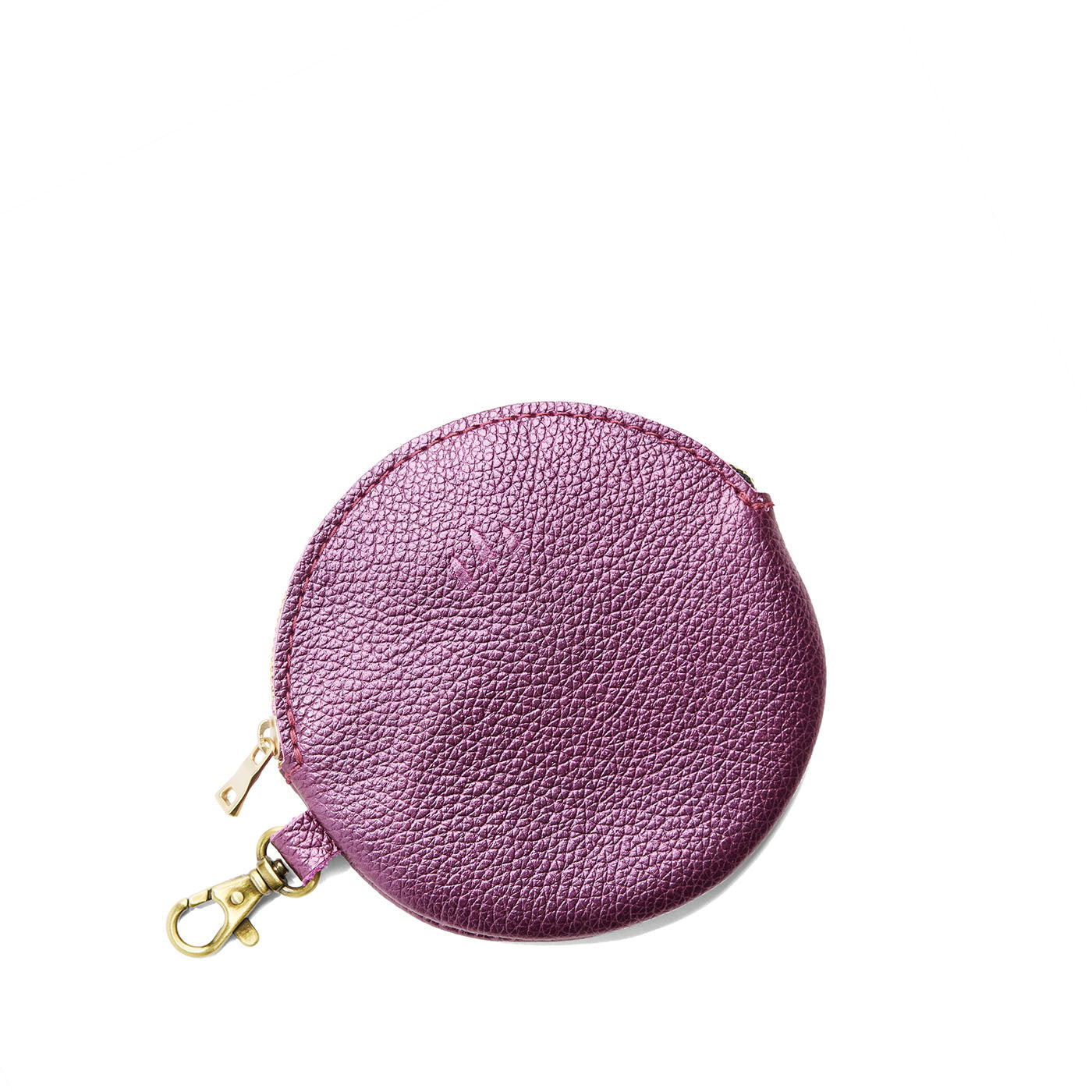 Ultra Violet | Leather flat round keychain pouch