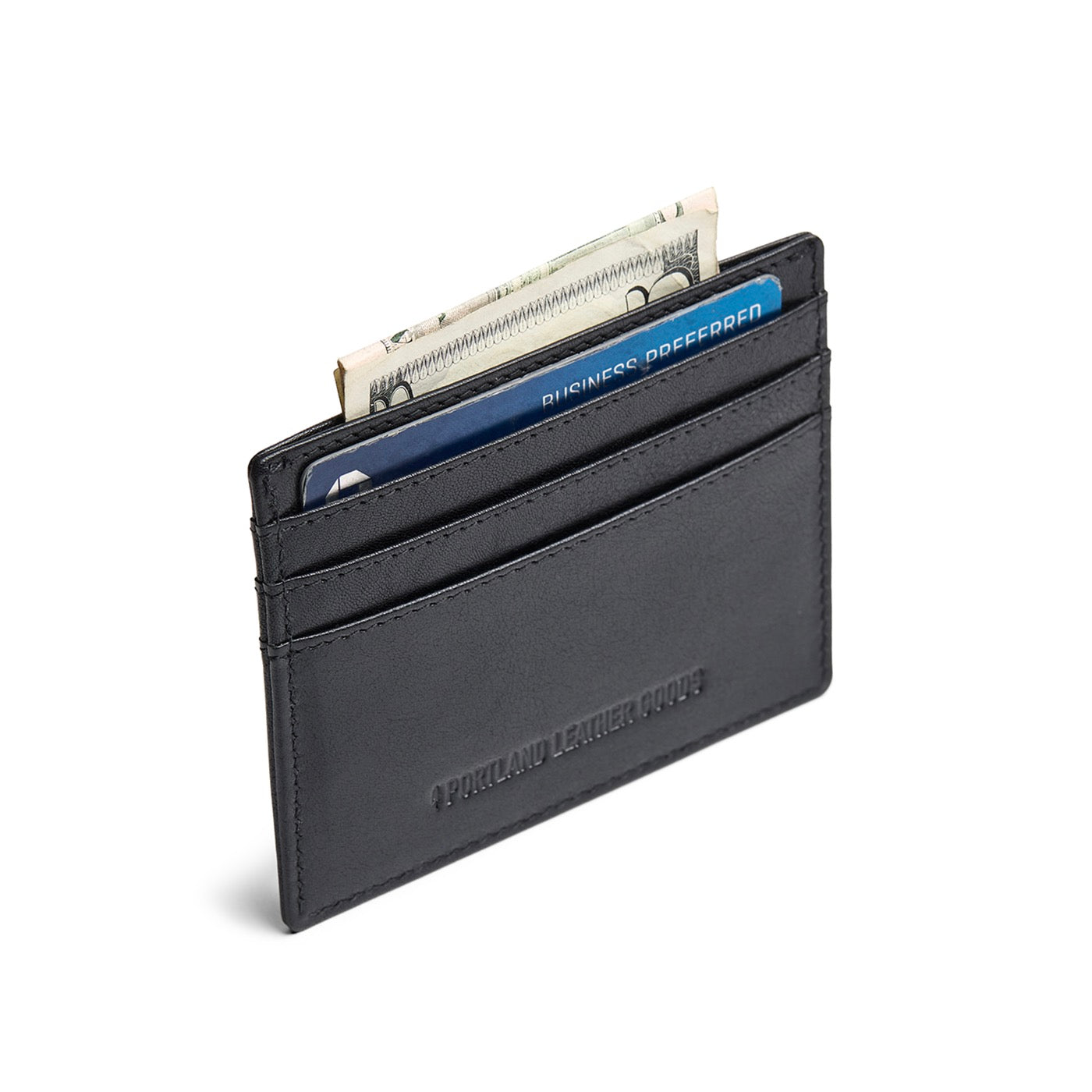 Black Rock*Deluxe | Leather card holder on white background