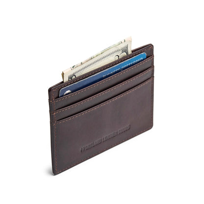 Trailstone*Deluxe | Leather card holder on white background
