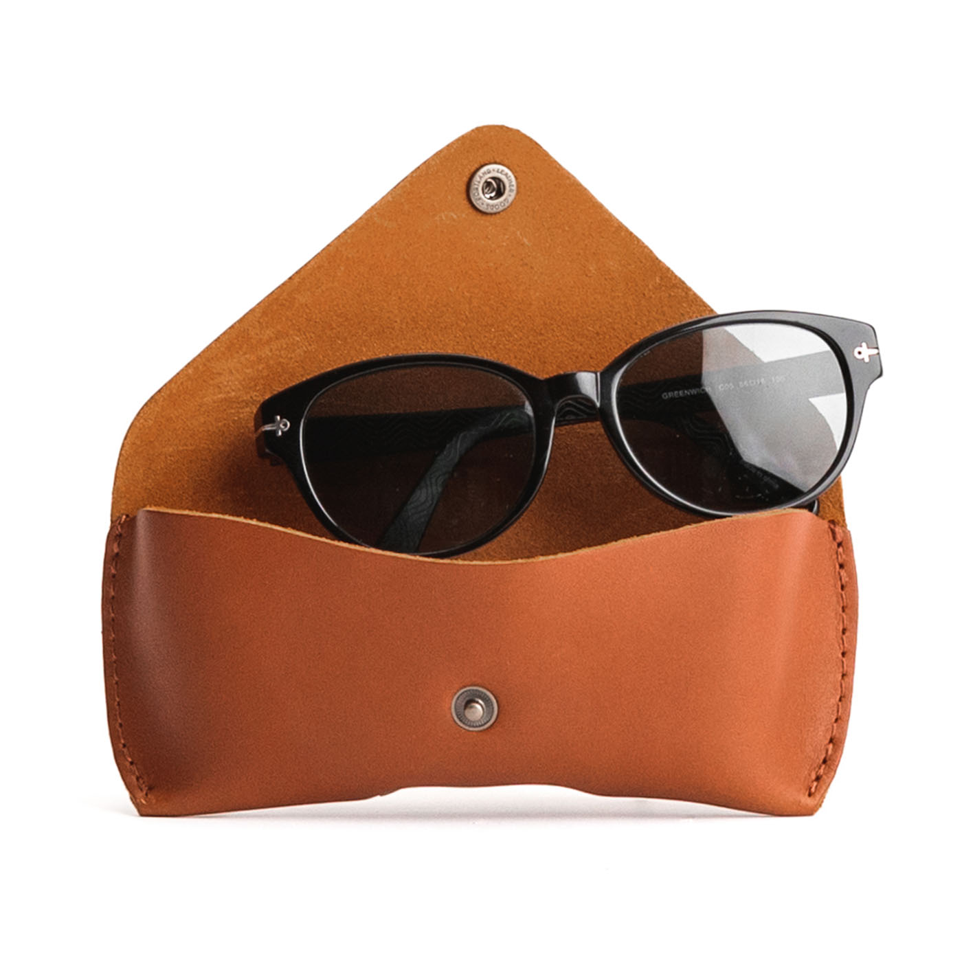 Honey | Leather sunglasses case with snap closure