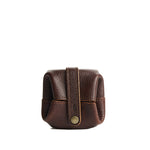 Coldbrew | Foldable square leather pouch with snap closure closed