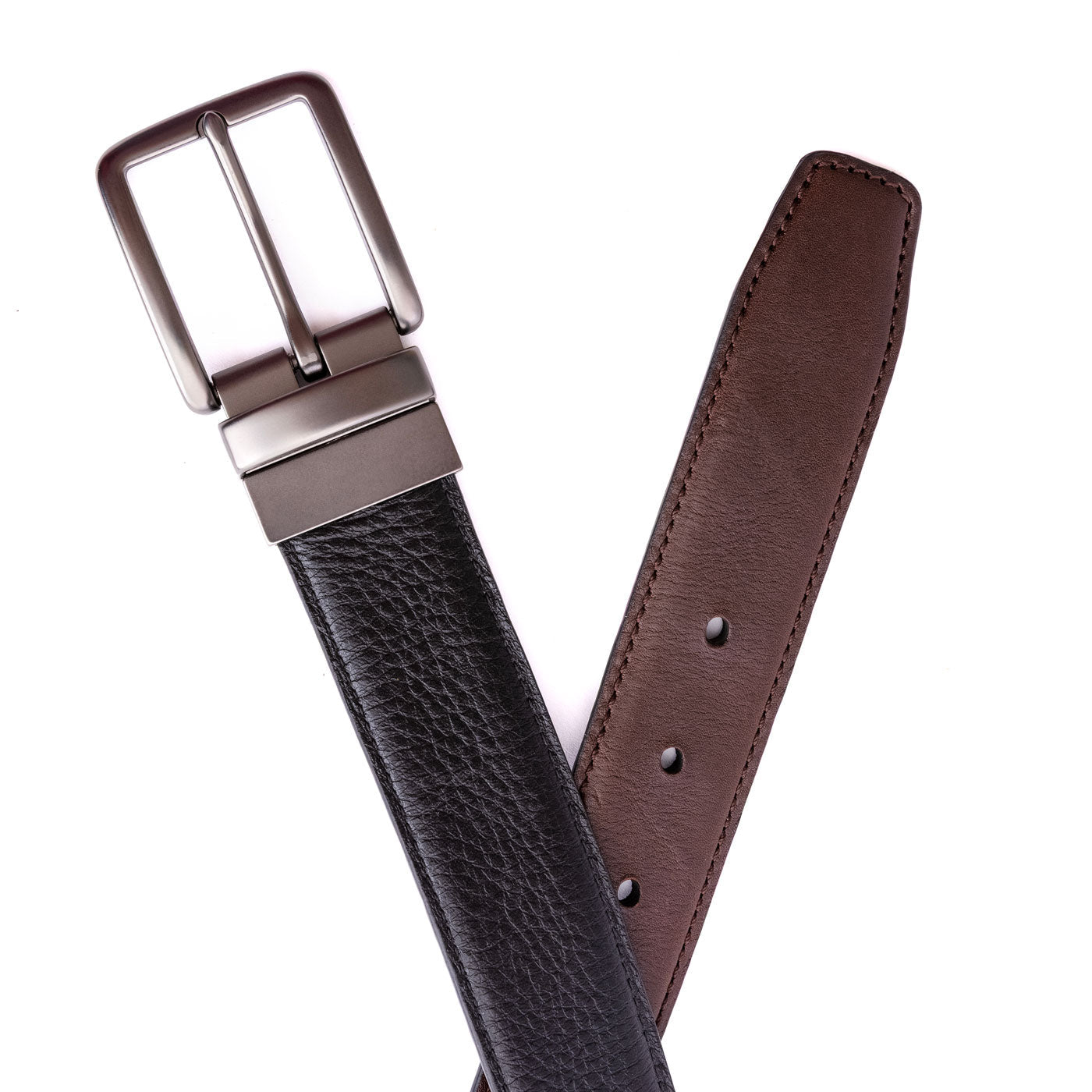 All Variants | Detail shot showing both sides of the reversible belt