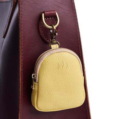 Butter Bliss | Leather keychain pouch with zipper top, swivel lobster clasp, and debossed emblem of three PLG trees