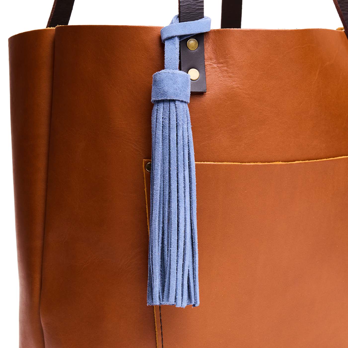 Denim*Jumbo | Fringed leather tassel with leather loop