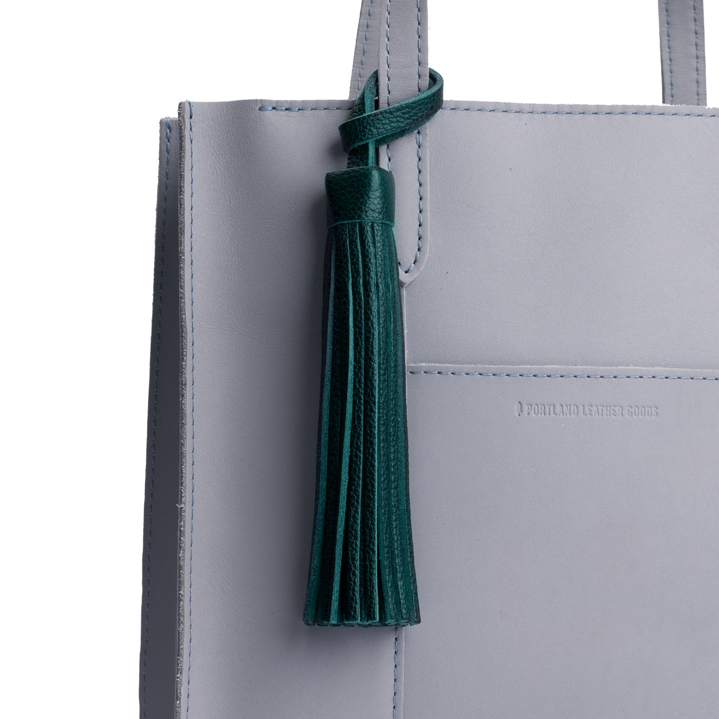 Forest Green | Fringed leather tassel with leather loop